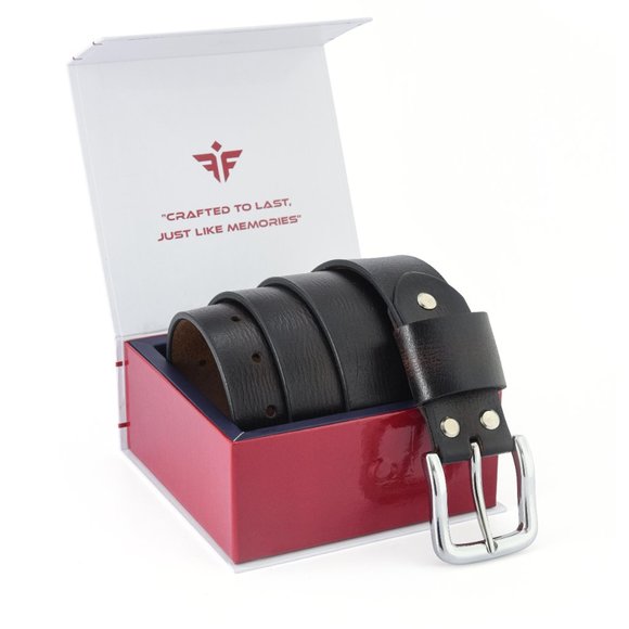 Handcrafted Coffee Roasted Vintage Men's Leather Belt - Free Personalization - Picture 5 of 15